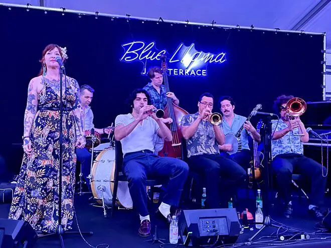 Band performing on the streets of Ascona