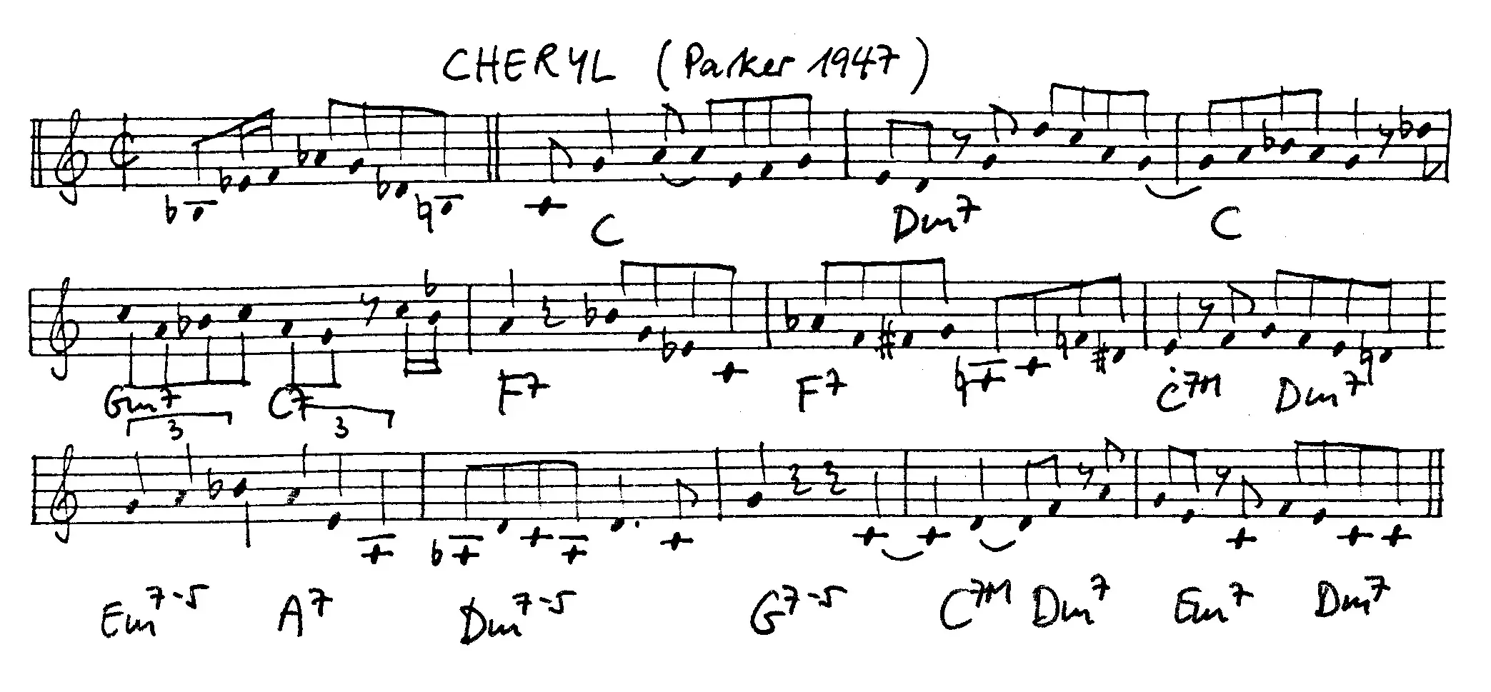 cheryl free jazz leadsheet - Courtesy of the Jungle Jazz Band