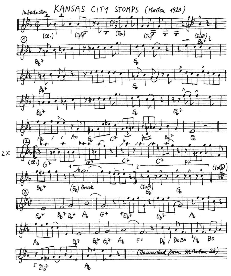 Kansas City Stomps Free Sheet Music (1930s-40s Swing) | The Jungle Jazz ...
