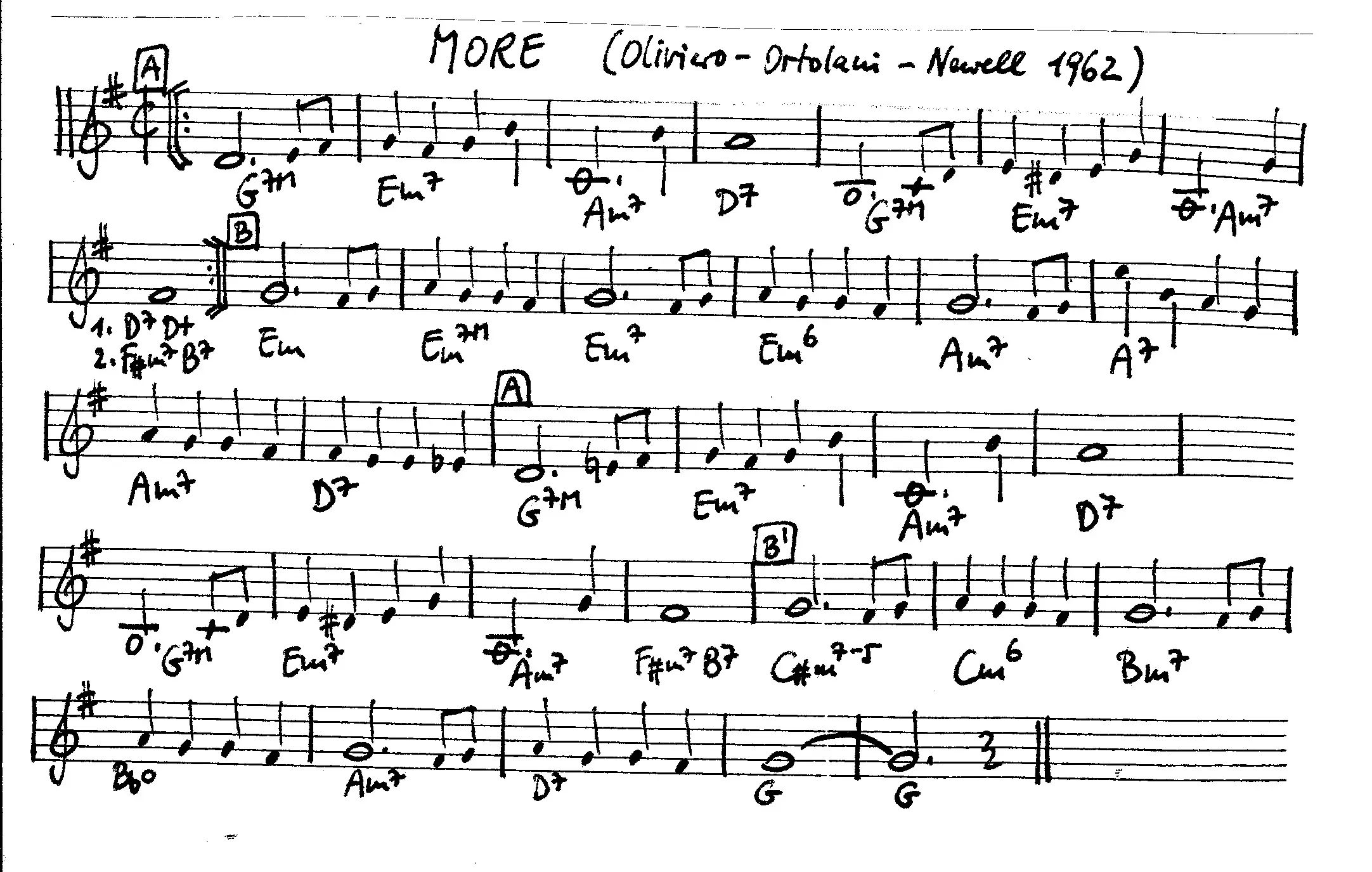 more free jazz leadsheet - Courtesy of the Jungle Jazz Band