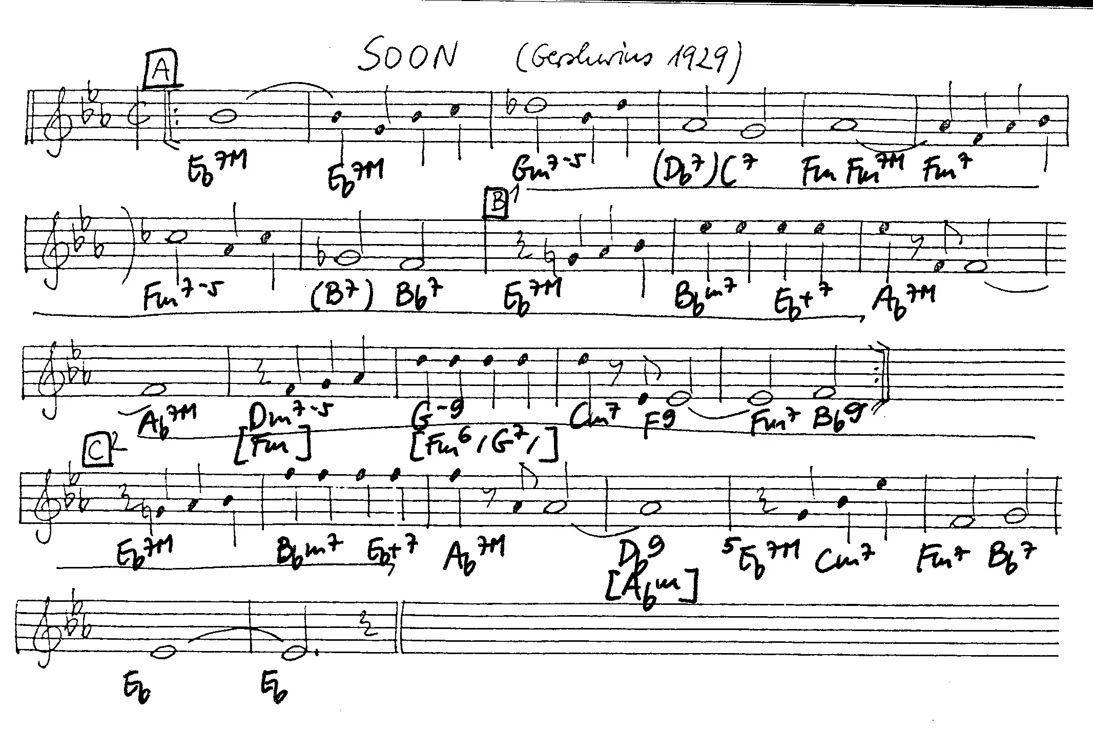 soon free jazz leadsheet - Courtesy of the Jungle Jazz Band