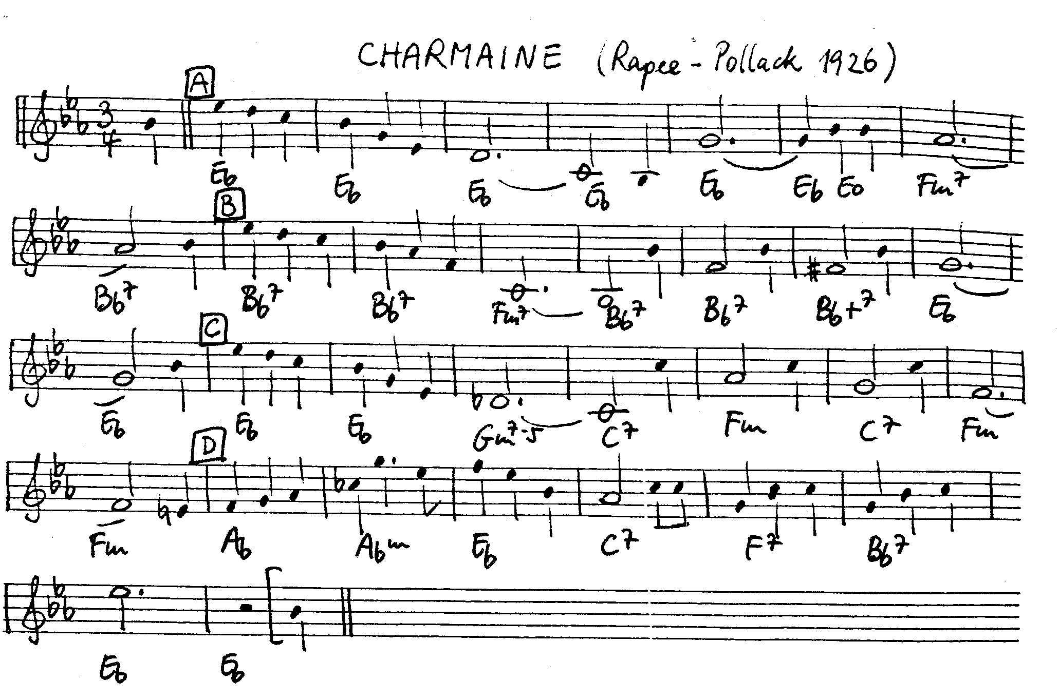 charmaine leadsheet – book us for your next 20s or gatsby event