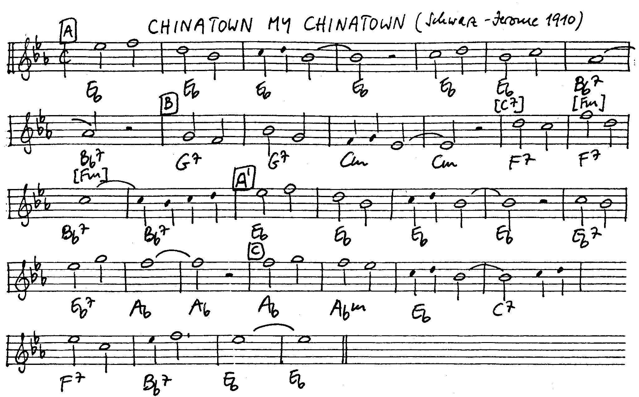 chinatown leadsheet – book us for your next 20s or gatsby event