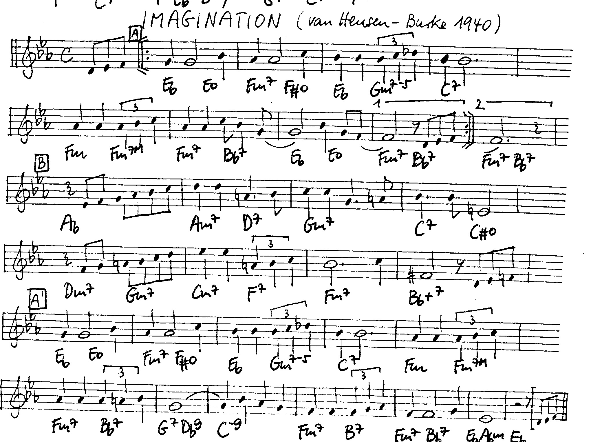 imagination leadsheet – book us for your next 20s or gatsby event