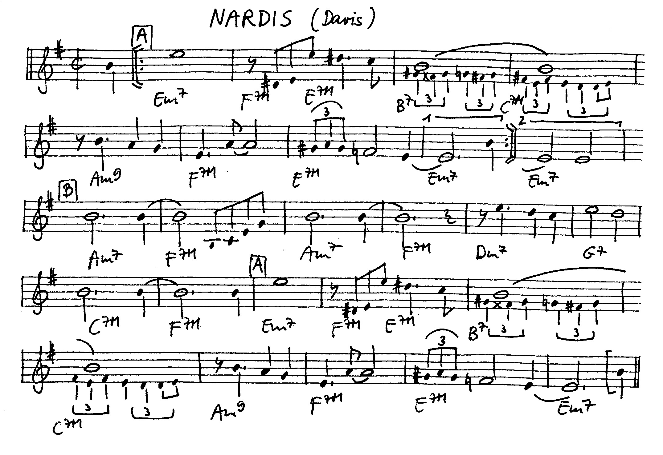 nardis leadsheet – book us for your next 20s or gatsby event