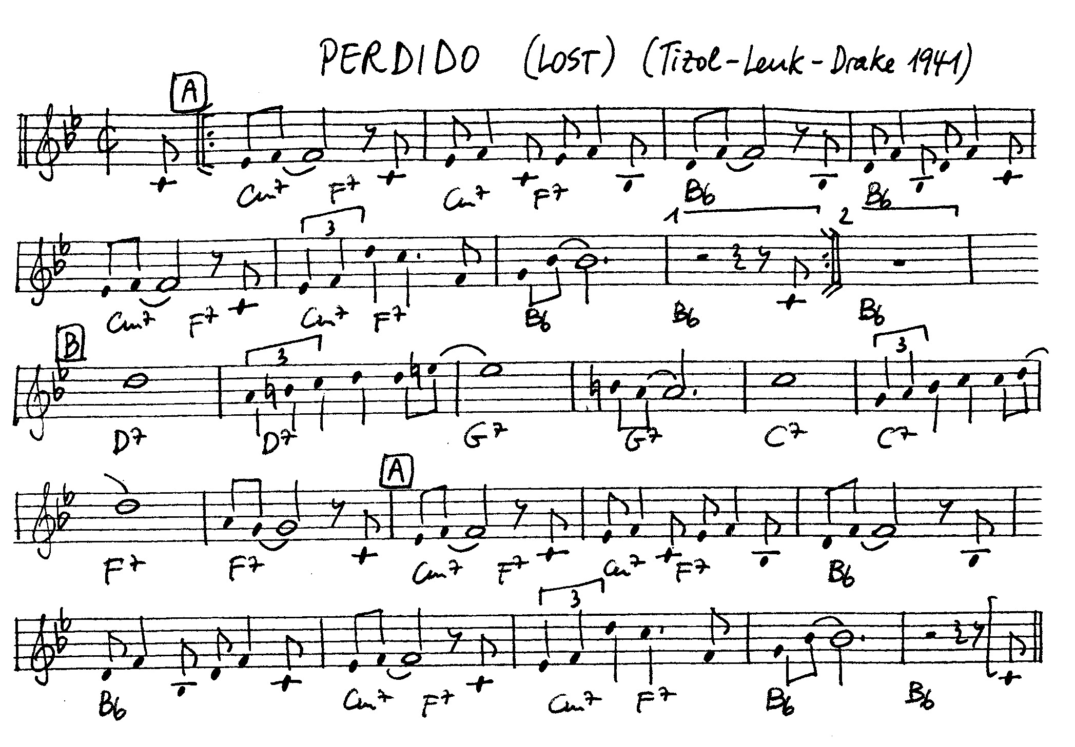 perdido leadsheet – book us for your next 20s or gatsby event