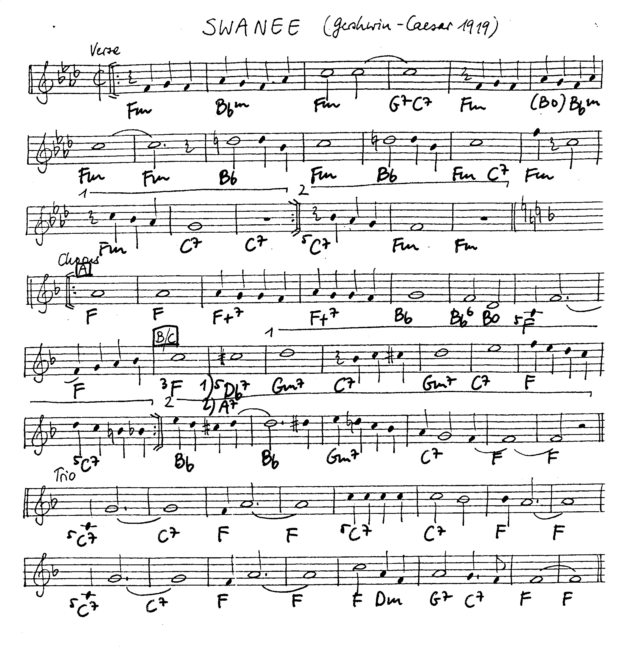 swanee leadsheet – book us for your next 20s or gatsby event