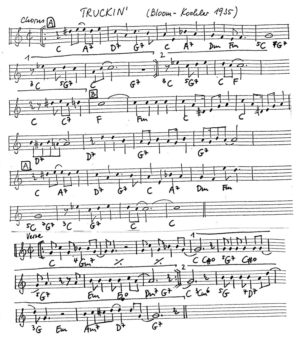 truckin' leadsheet – book us for your next 20s or gatsby event